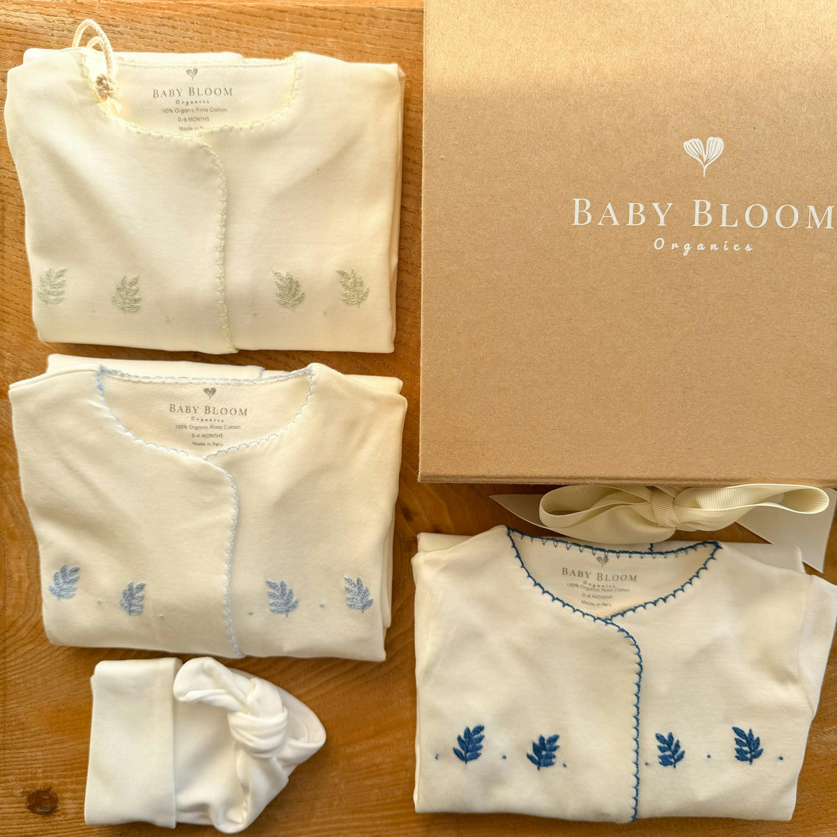 Organic Preemie Sleep Gown Gift Set Leaves