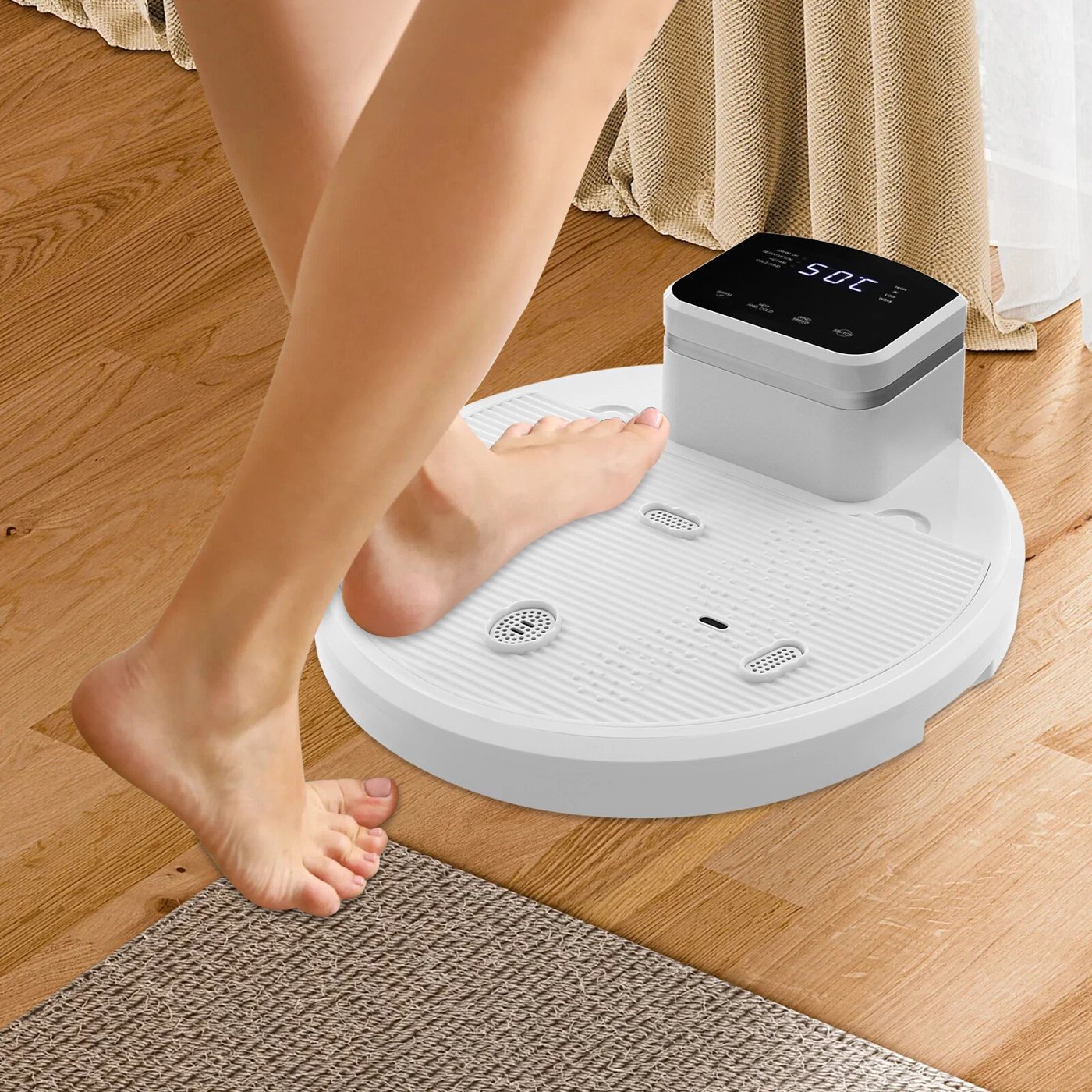 Step on. Dry off. Completely hands-free.